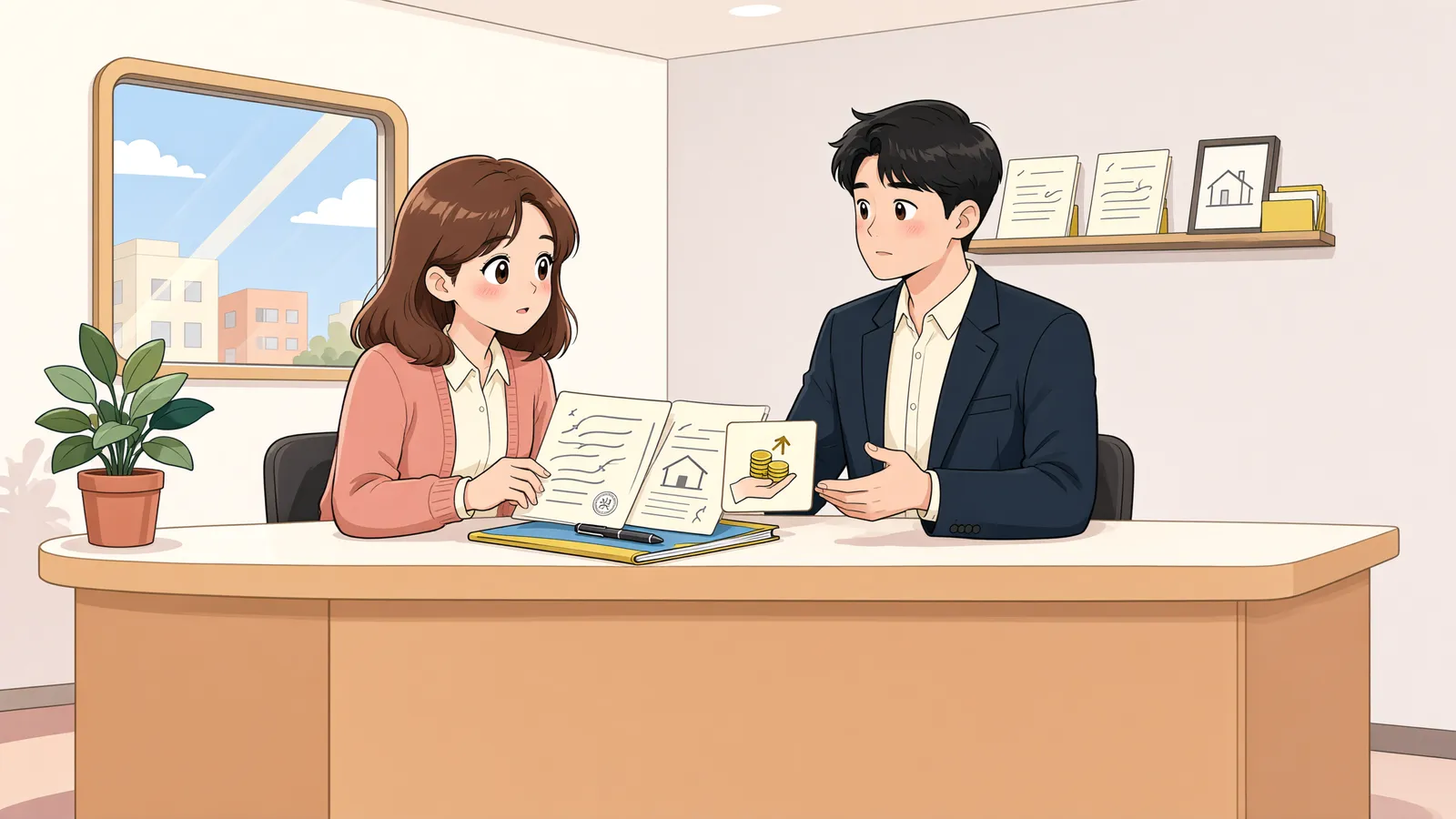 「공사 중단된 건물, 이어 지은 사람이 주인이 될까」 상황을 그린 삽화