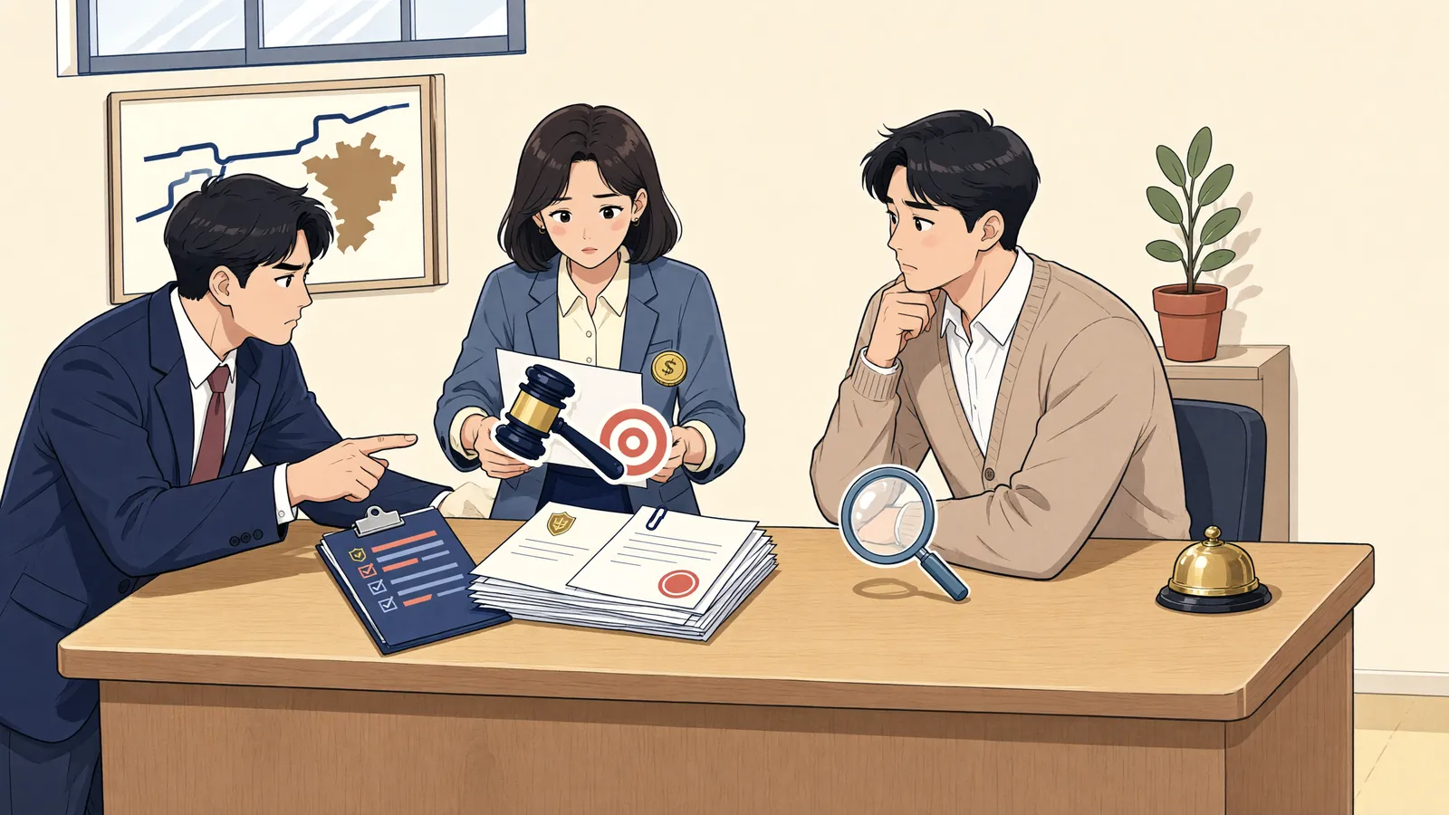 「보험 해약환급금, 추심채권자가 계약을 해지할 수 있을까」 상황을 그린 삽화