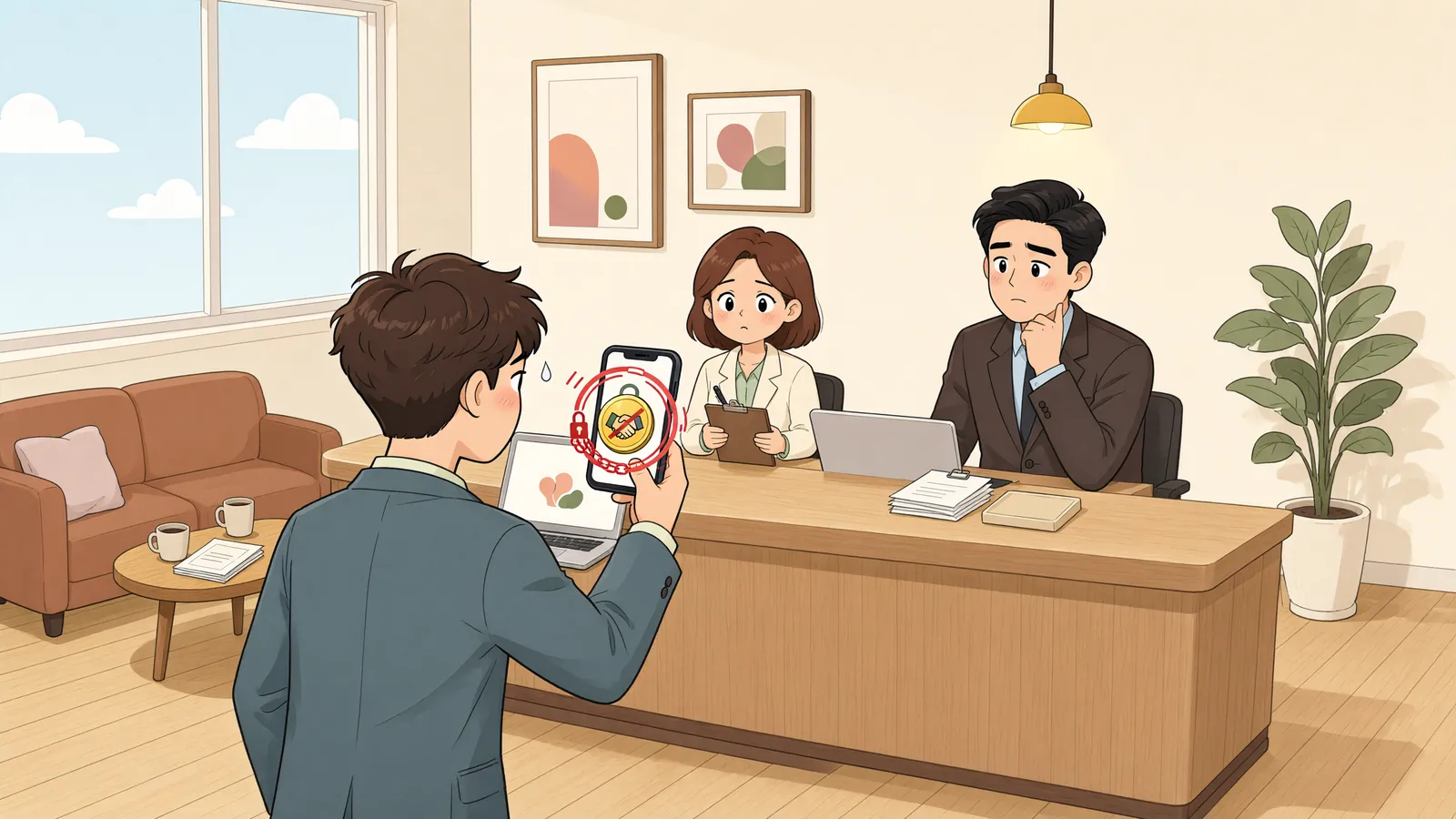 「퇴직금이 압류된 계좌에 들어갔다면」 상황을 그린 삽화