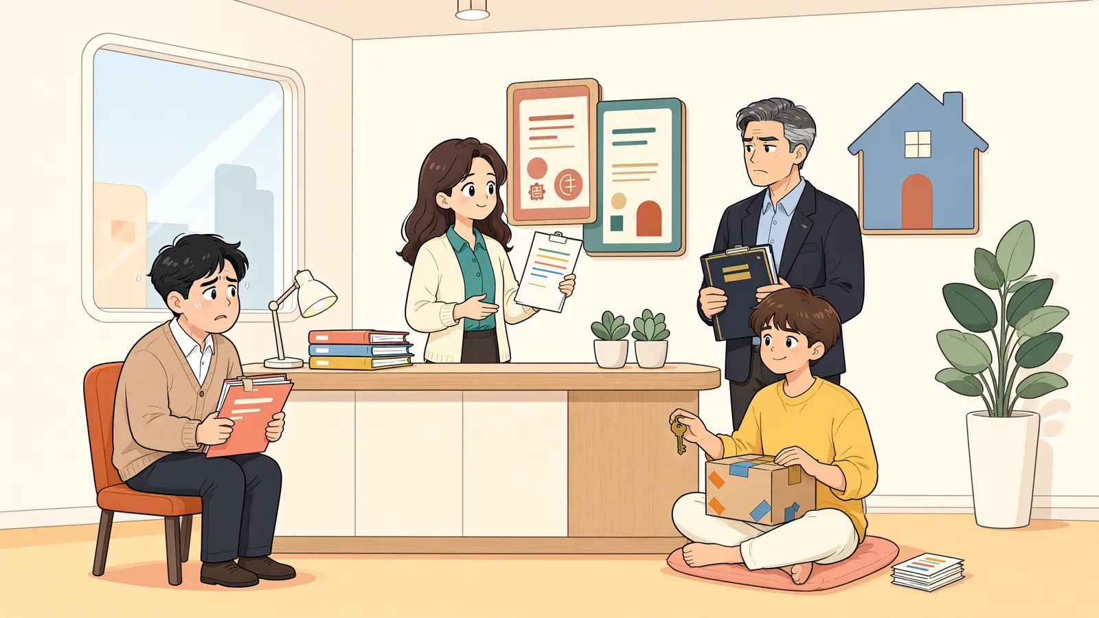 「건물 임차권만으로 토지소유자의 퇴거 요구를 막을 수 있을까」 상황을 그린 삽화