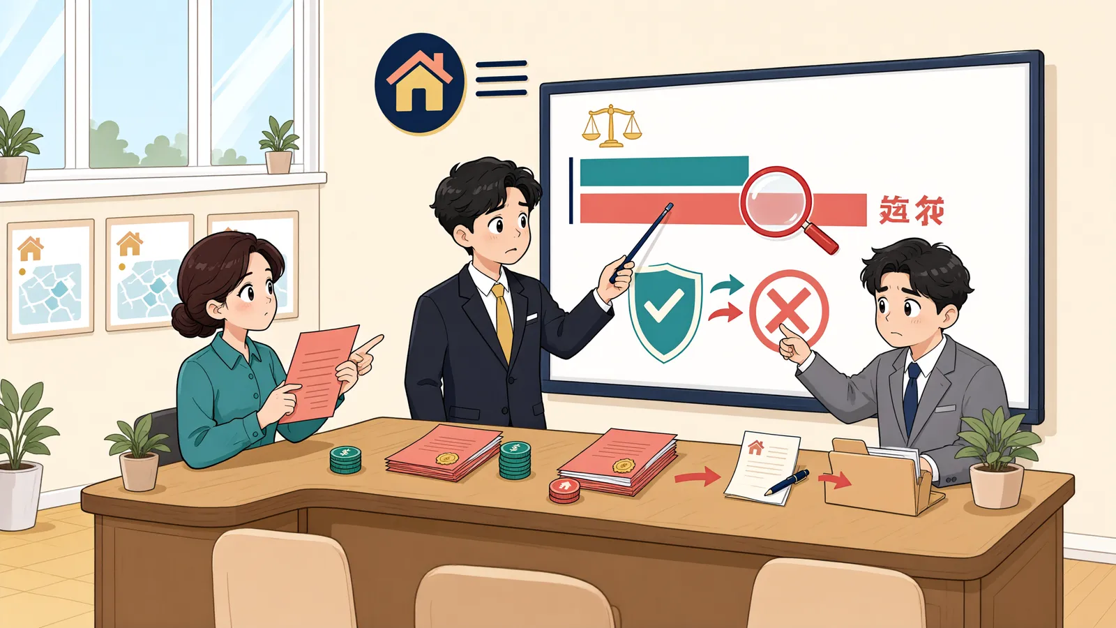 「대지가 채권액보다 비싸도 건물까지 취소할 수 있을까」 상황을 그린 삽화