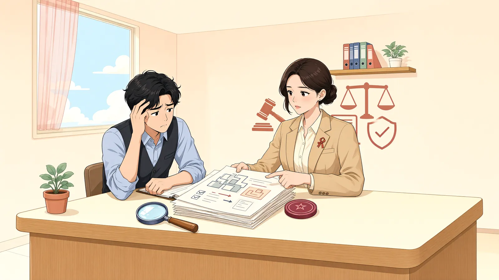 「명의를 도용한 집행증서, 집행문 이의로 다툴 수 있을까」 상황을 그린 삽화