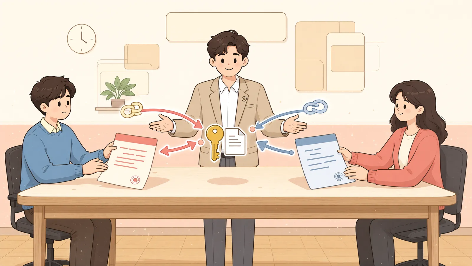「권리금만 따로 취소할 수 있을까?」 상황을 그린 삽화