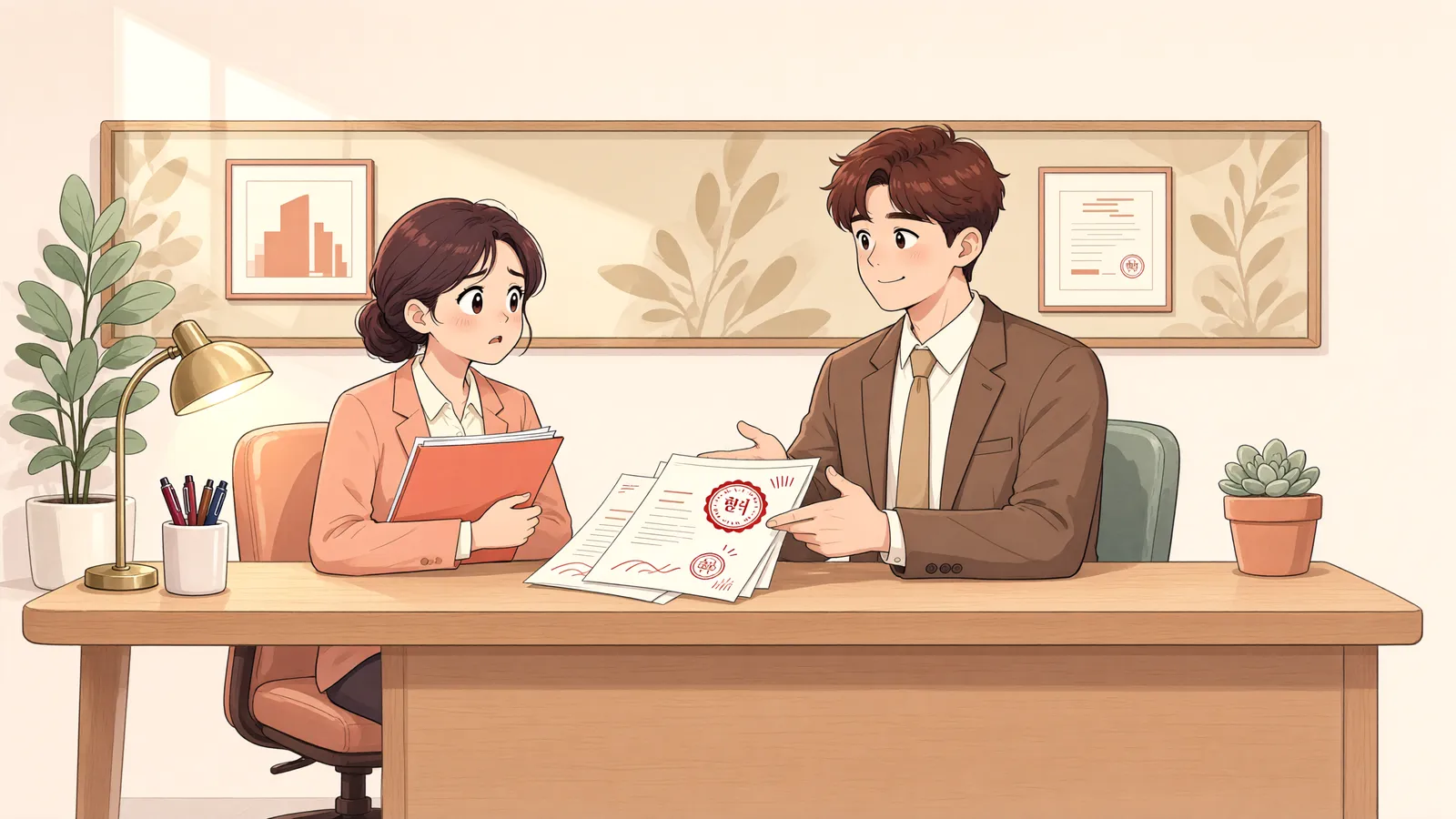「관리규약의 ‘단독 업종’ 약속, 아래층 경쟁점포를 막을 수 있을까」 상황을 그린 삽화