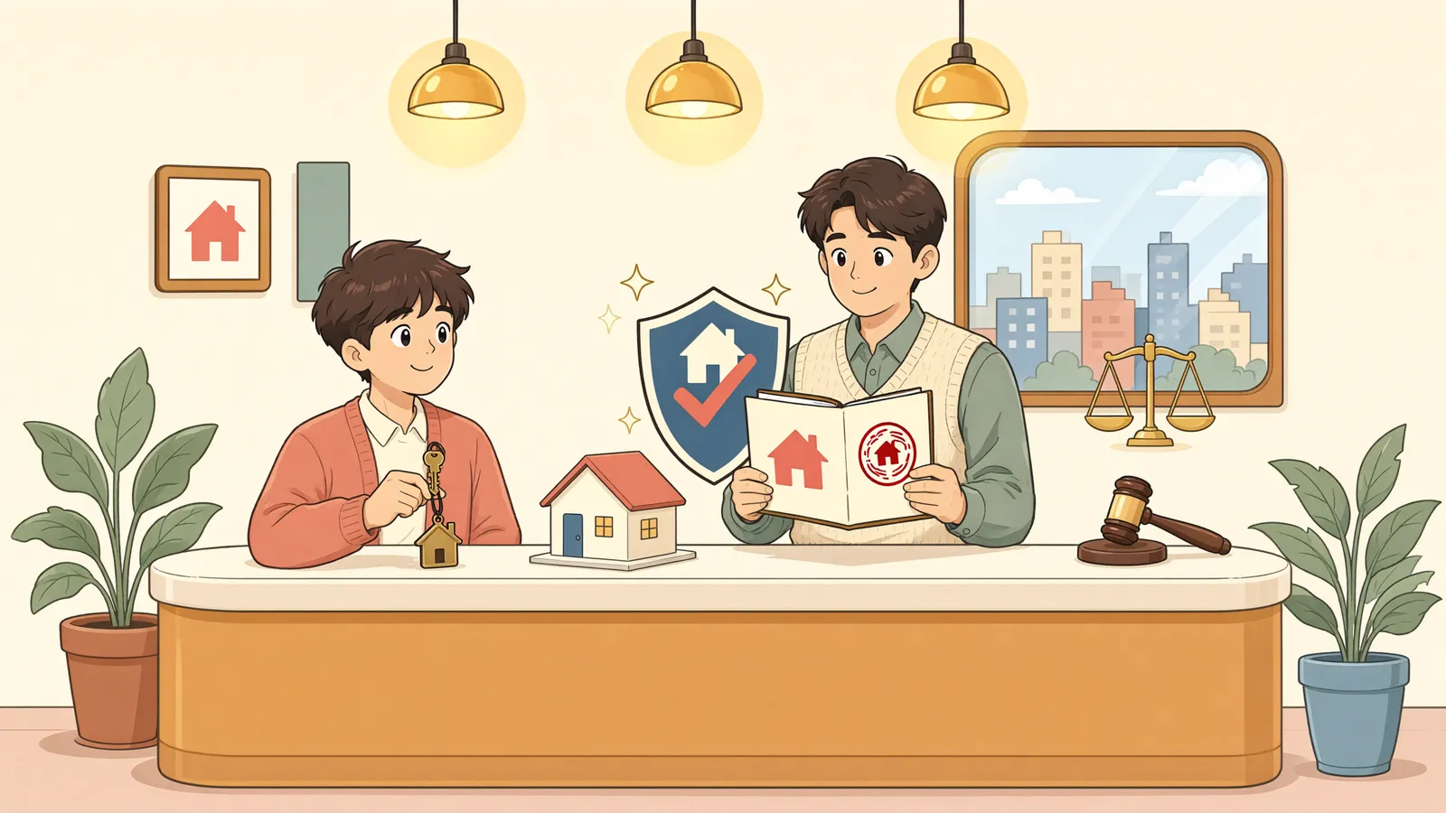 「먼저 등기된 임차권, 새 임차인의 소액보증금 보호는?」 상황을 그린 삽화