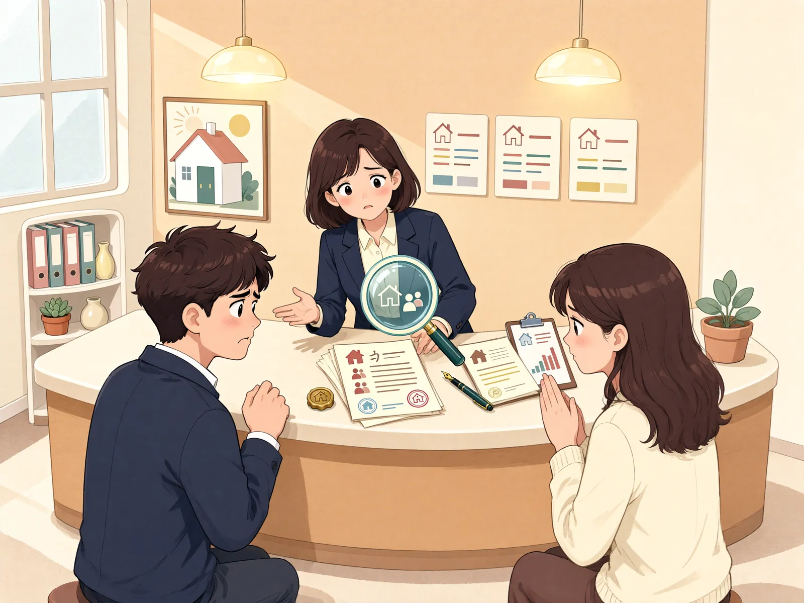 「배우자 명의 아파트, 채무자 빚 때문에 압류할 수 있을까」 상황을 그린 삽화
