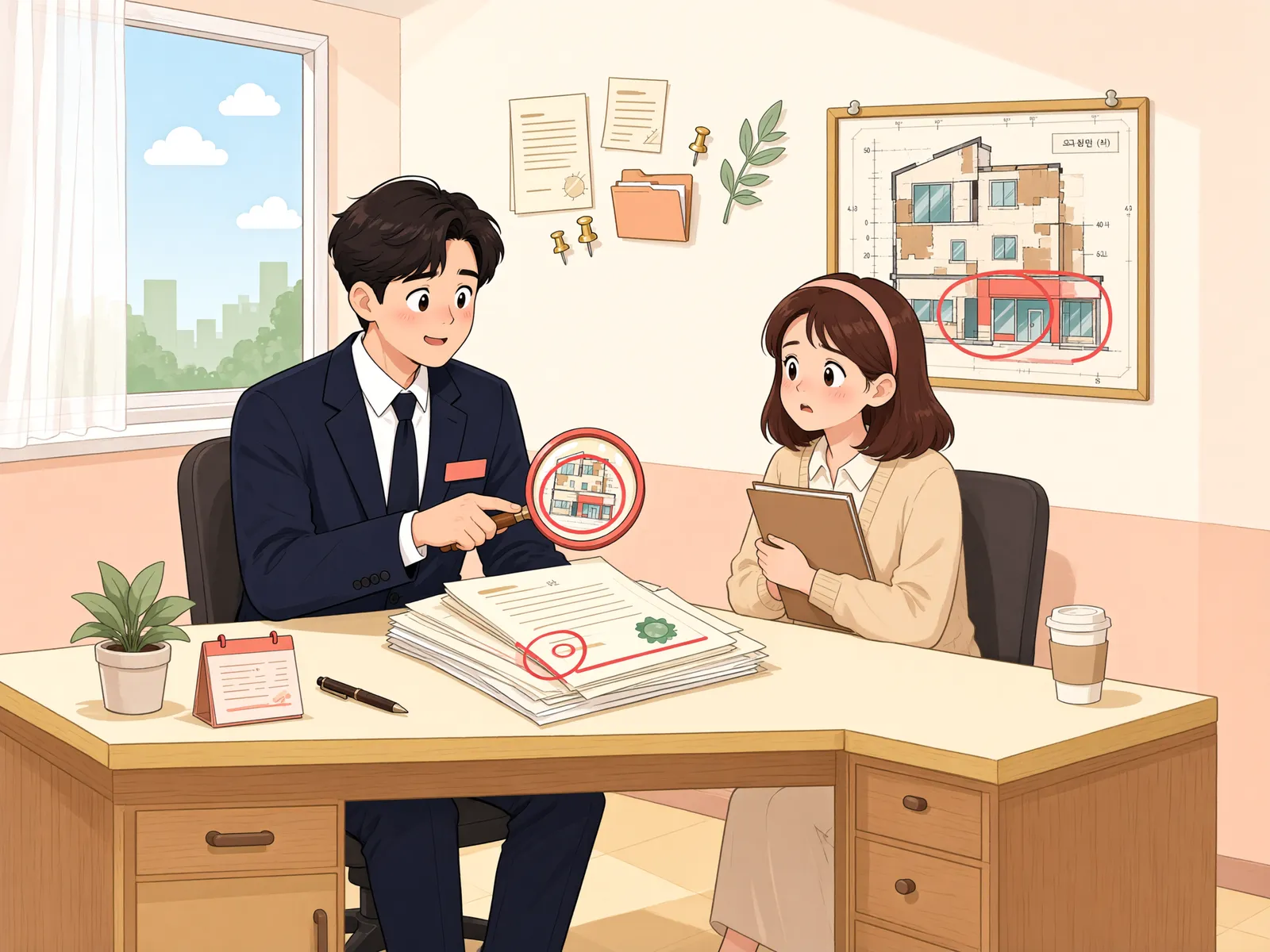 「불탄 상가, 미등기 건물이어도 임차권등기를 할 수 있을까」 상황을 그린 삽화
