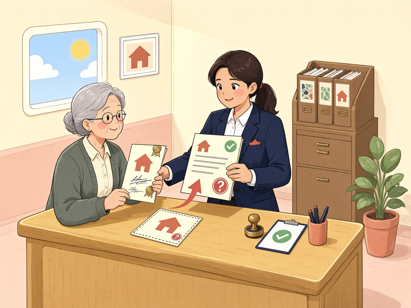 「전 재산을 유증받았다면, 미등기 부동산의 첫 등기도 가능할까」 상황을 그린 삽화