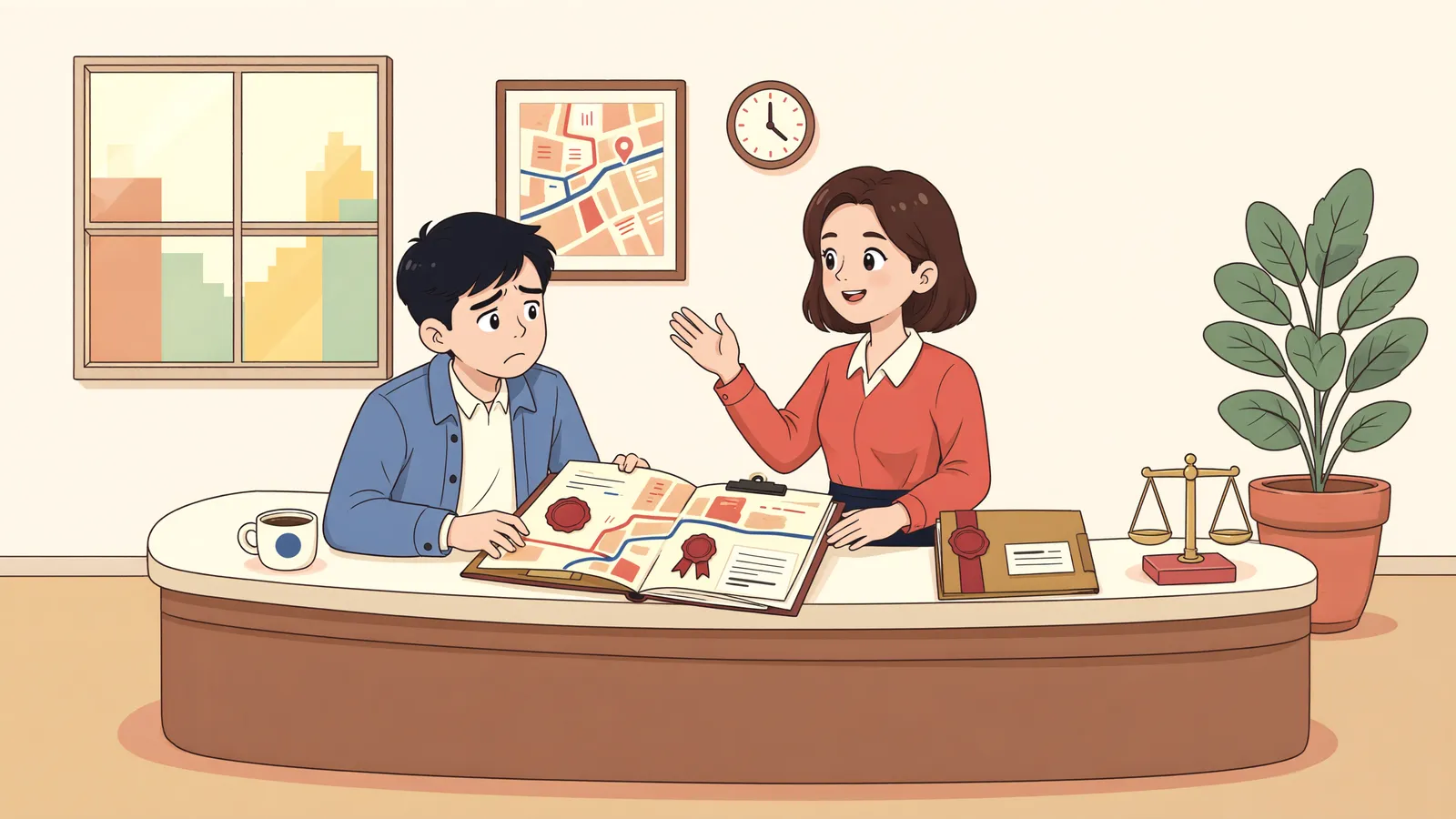 「가압류 신청서에 ‘총액 한도’만 적으면 될까」 상황을 그린 삽화