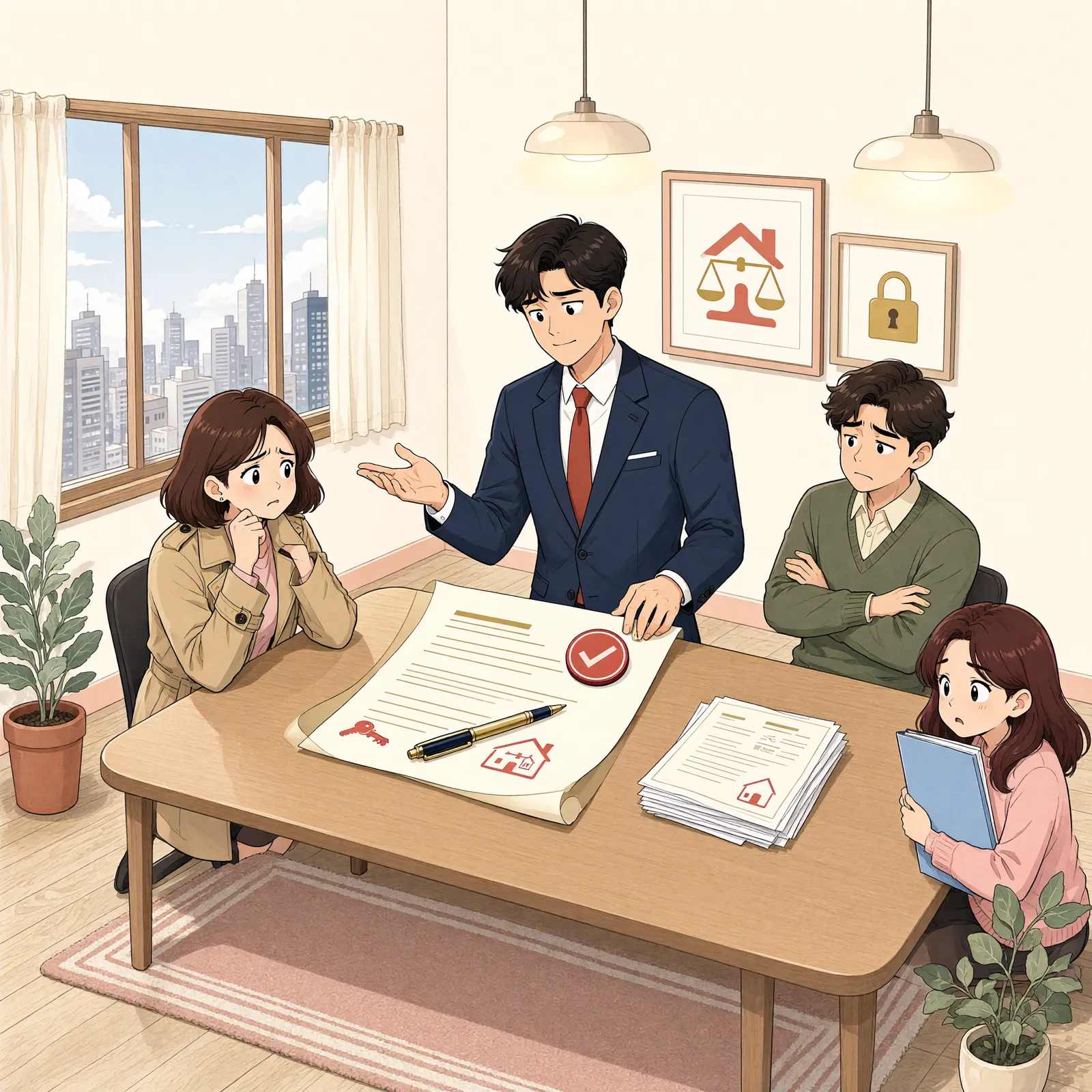 「명의신탁 매수자금, 집을 붙잡아 둘 유치권이 될까」 상황을 그린 삽화