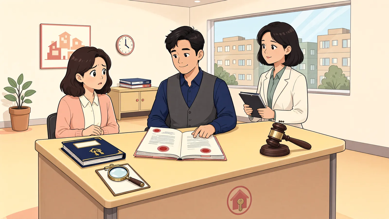 「조합 채권 가압류, 대표 조합원 한 명만 지정하면 될까?」 상황을 그린 삽화