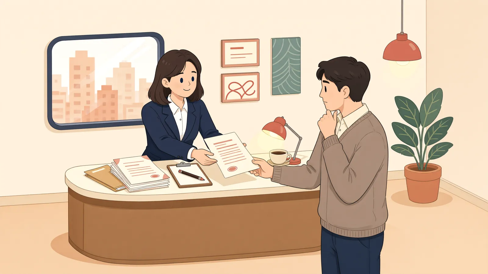 「이행권고결정에 적힌 돈이 실제 남은 빚보다 많다면」 상황을 그린 삽화