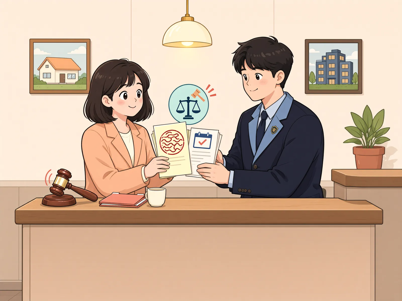 「보증금 못 받았는데 집부터 비워야 경매할 수 있을까?」 상황을 그린 삽화