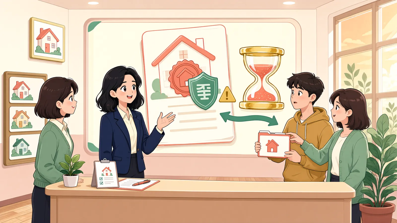 「집행정지결정, 채권자에게 송달돼야 멈출까?」 상황을 그린 삽화