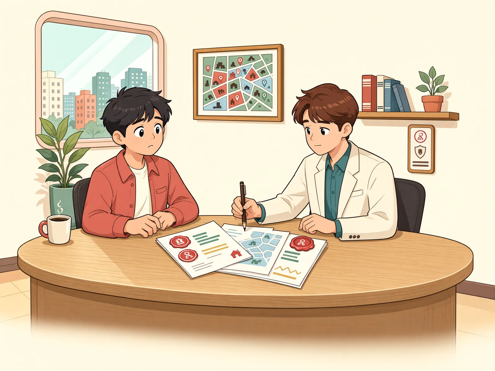 「회사 직원 이름으로 한 담보가등기, 이름만 빌렸다면 무효일까」 상황을 그린 삽화