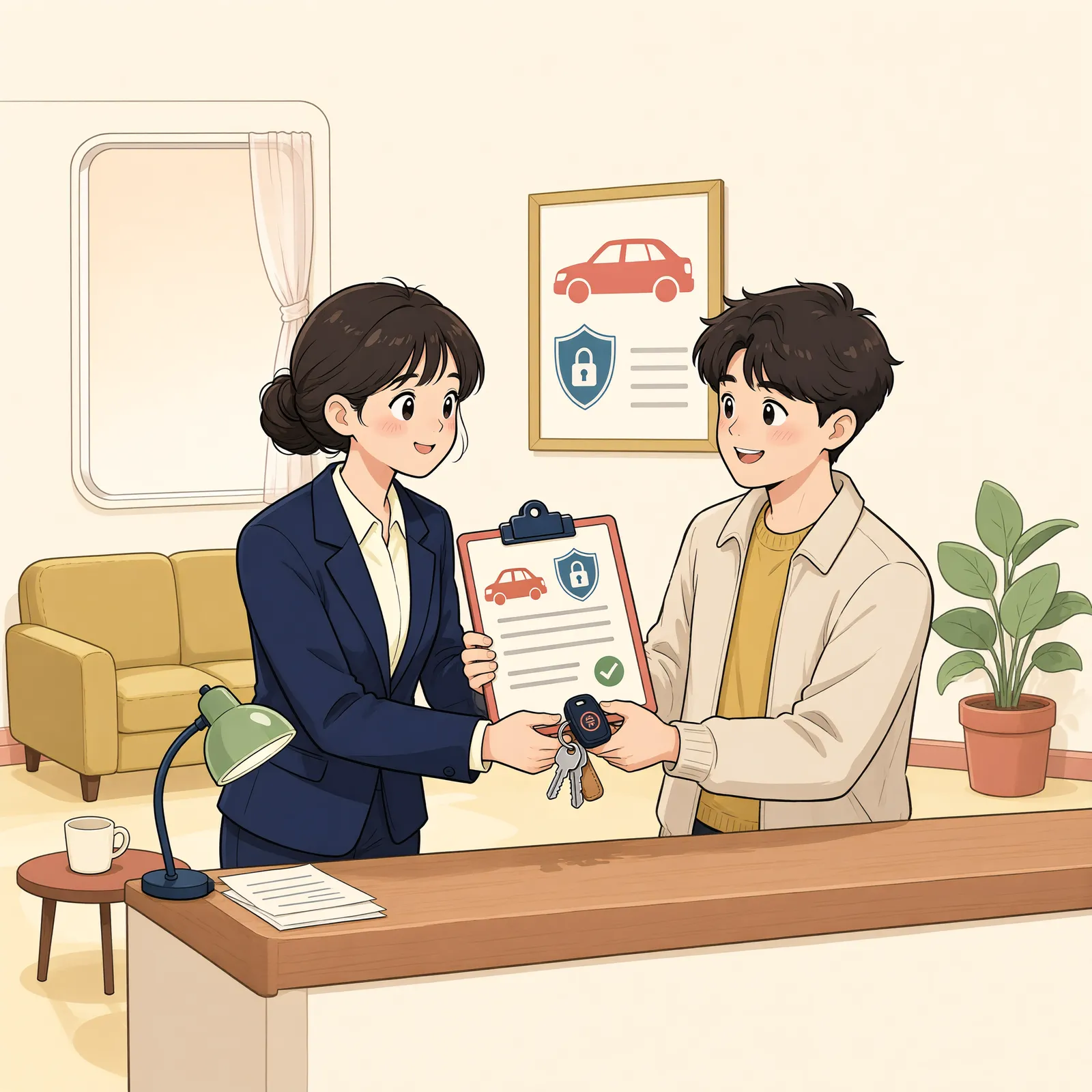 「자동차를 맡겼더니 제3자가 돌려주지 않는다면」 상황을 그린 삽화