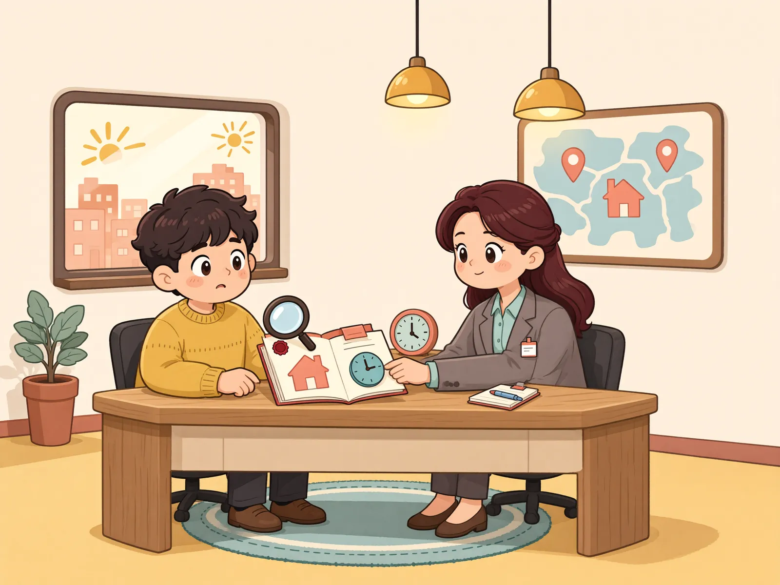 「취소된 거래, 내 소유인데 등기부취득시효도 될까?」 상황을 그린 삽화