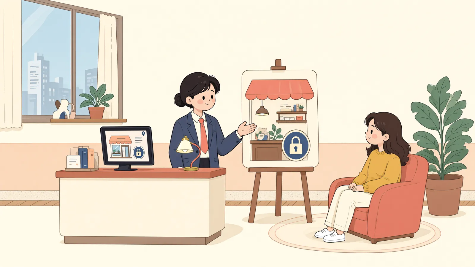 「땅속에서 나온 청동함, 누구 몫일까?」 상황을 그린 삽화