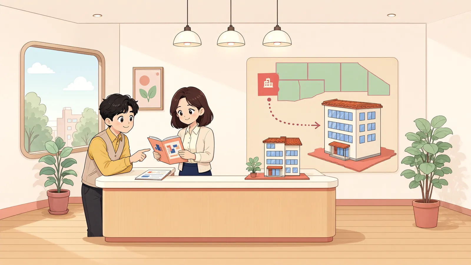 「건물만 빌렸는데 대지도 함께 경매된다면」 상황을 그린 삽화