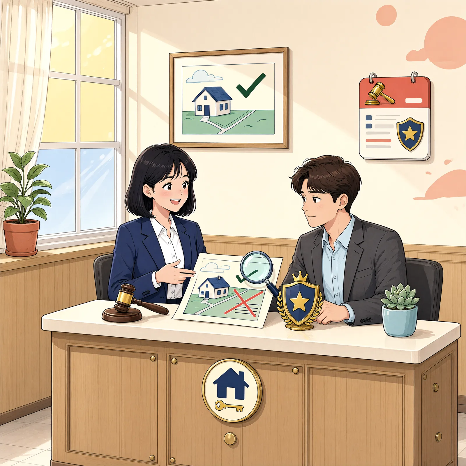 「건물 경매가 멈춰도, 대지에서 받을 수 있는 몫」 상황을 그린 삽화