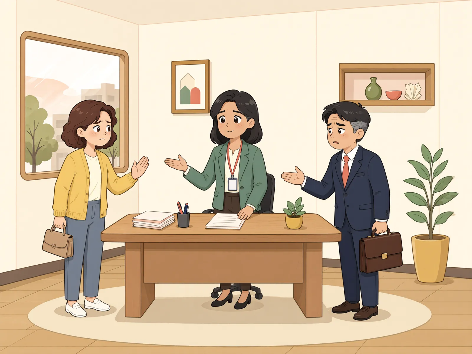 「집이 팔린 뒤 보증금을 돌려받을 사람은 누구일까」 상황을 그린 삽화