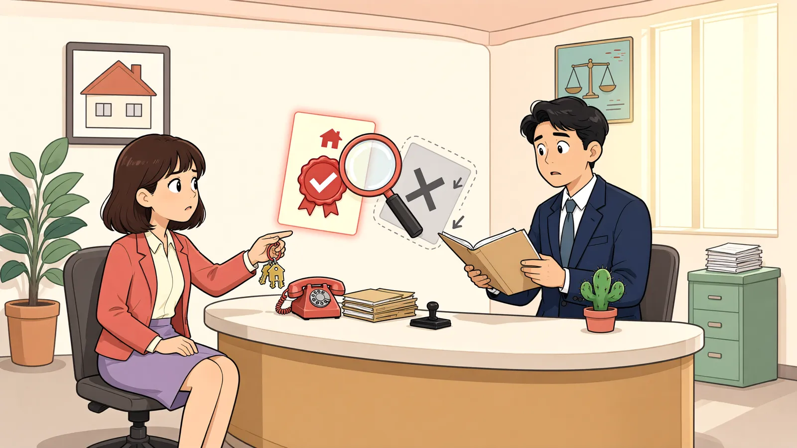 「첫 경매에서 못 받은 보증금, 다음 경매에서 다시 배당받을 수 있을까」 상황을 그린 삽화