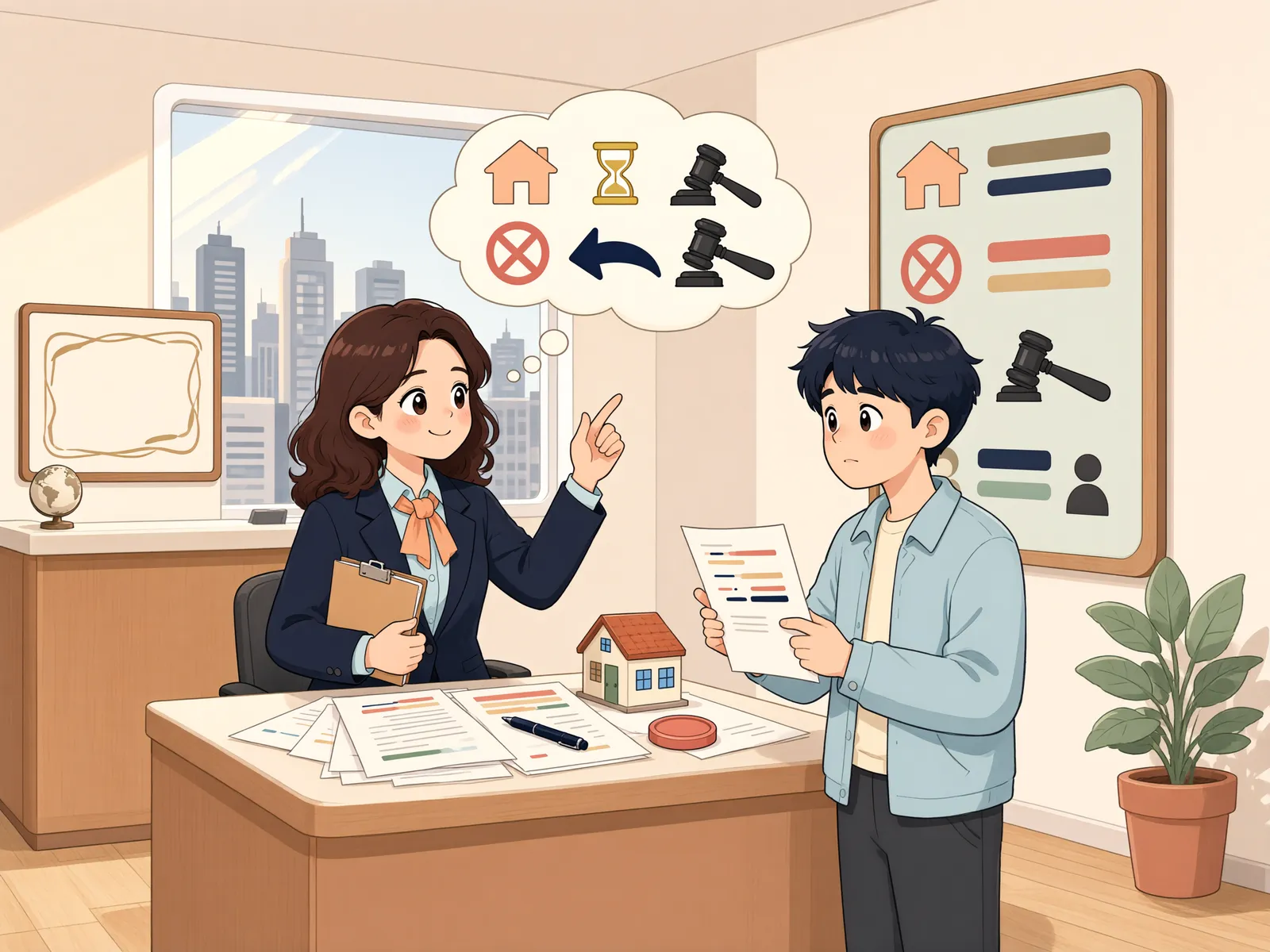 「전세권자 대신 채권자가 경매 배당을 요구할 수 있을까」 상황을 그린 삽화