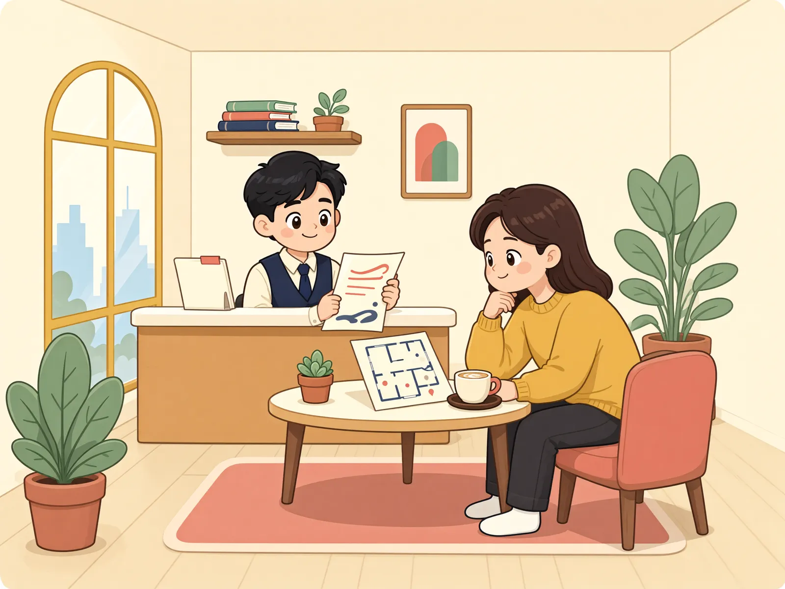 「폐업 뒤 같은 사업자등록으로 다시 문을 열면, 우선변제권도 이어질까?」 상황을 그린 삽화