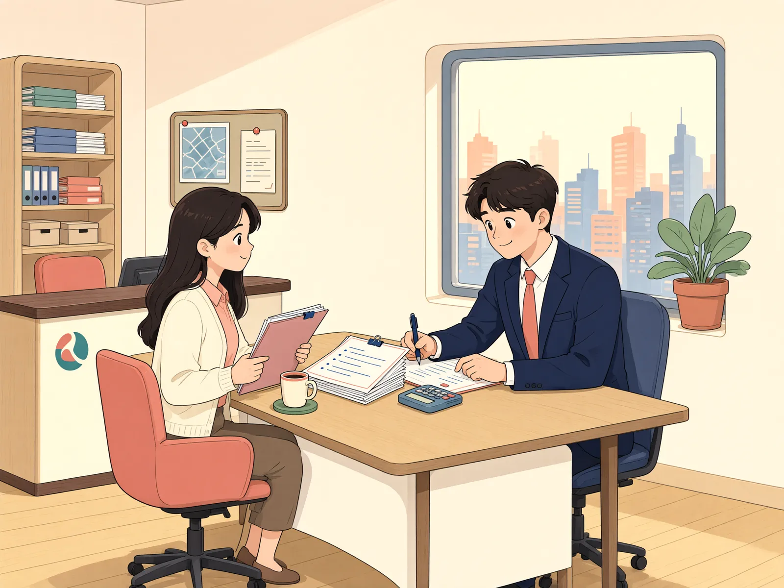 「채권자 이름이 흐릿할수록, 목록은 더 꼼꼼하게」 상황을 그린 삽화