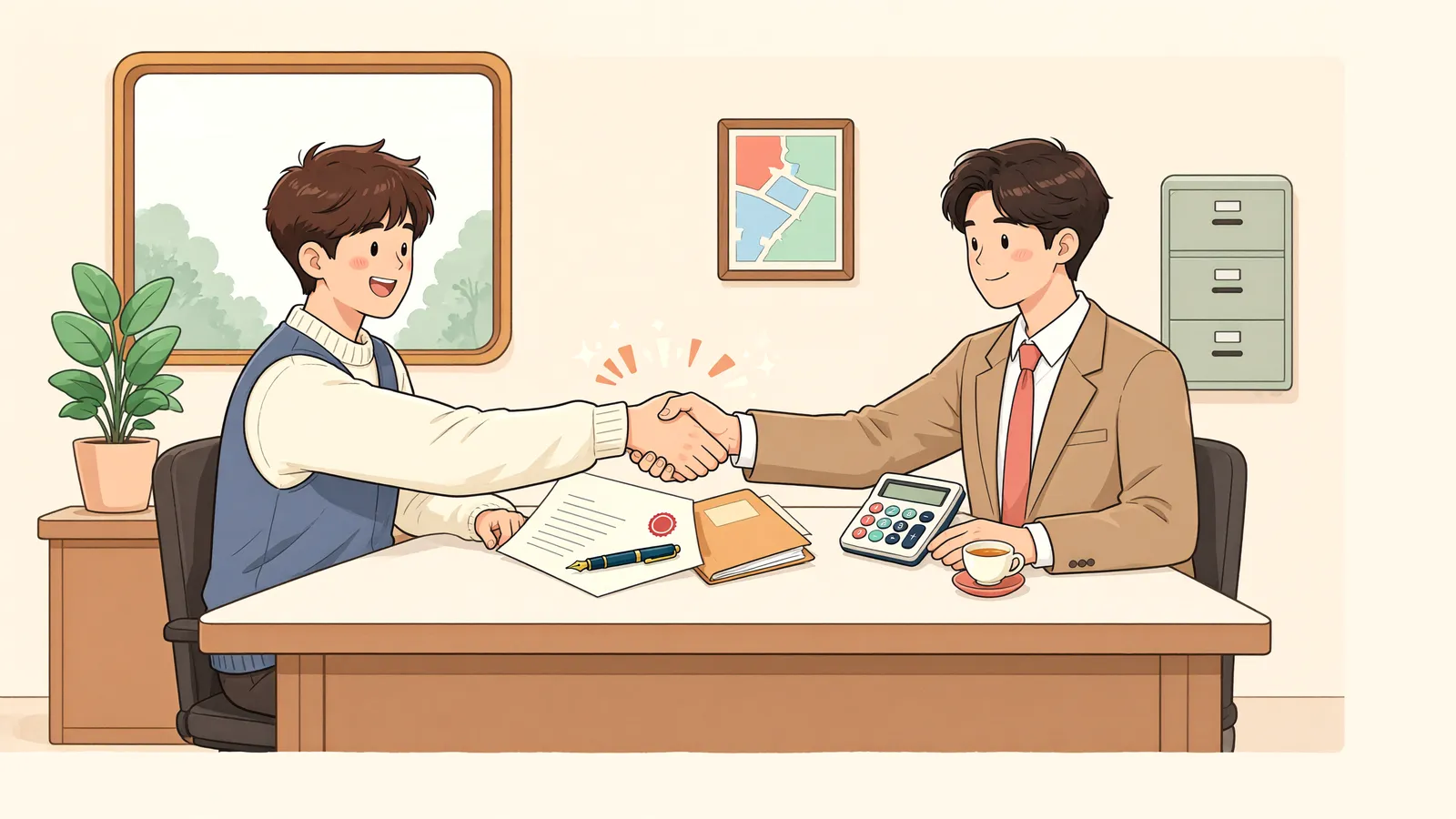 「수용재결이 난 뒤에도 다시 협의할 수 있을까」 상황을 그린 삽화