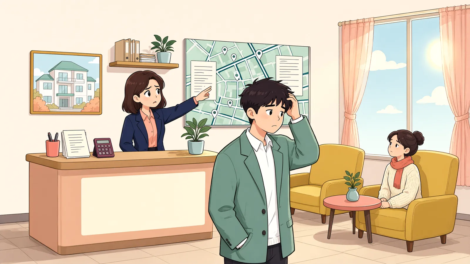 「땅속 폐기물, 소유권으로 치우게 할 수 있을까」 상황을 그린 삽화