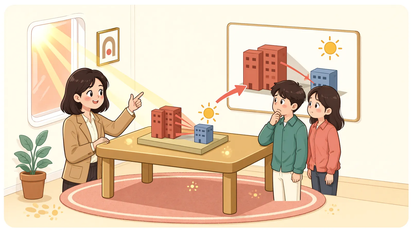 「그늘이 더 짙어졌다면, 먼저 책임의 경계를 살펴야 합니다」 상황을 그린 삽화