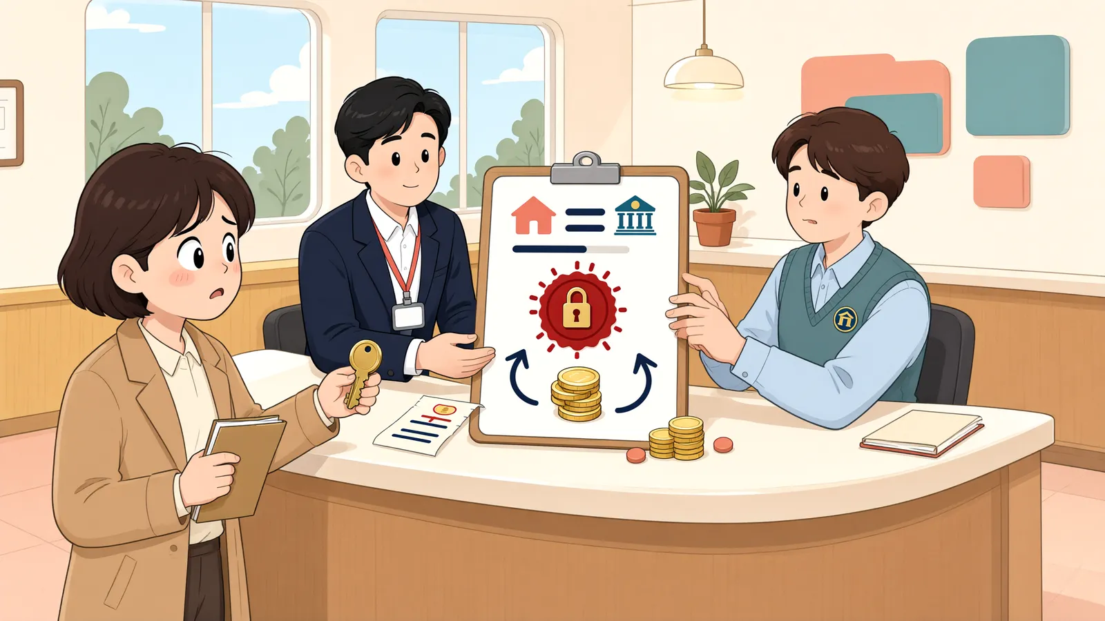 「예금 가압류 뒤 은행이 먼저 상계했다면」 상황을 그린 삽화