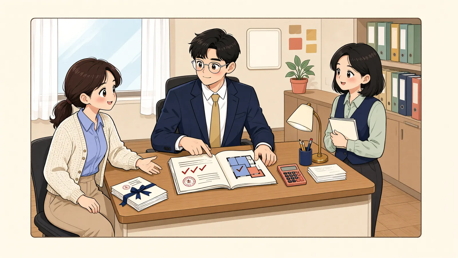 「건물 일부에 전세권을 설정했다면, 건물 전체를 경매에 넘길 수 있을까」 상황을 그린 삽화