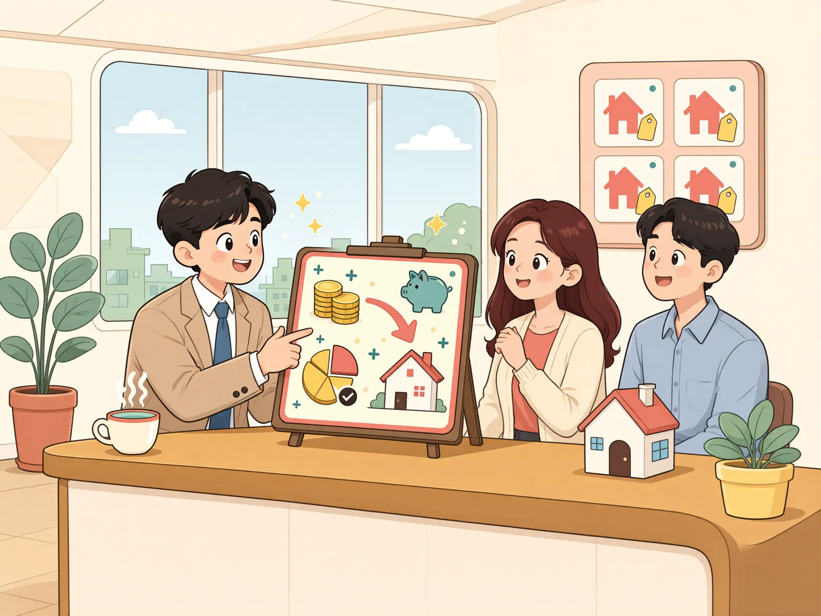 「보증금 일부를 월세로 바꿀 때, 월세는 마음대로 정할 수 있을까」 상황을 그린 삽화