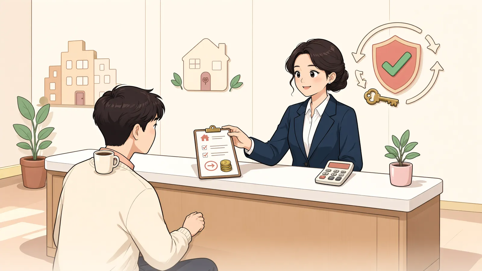 「빈 땅을 밭과 진입마당으로 바꿨다면, 비용을 돌려받을 수 있을까」 상황을 그린 삽화