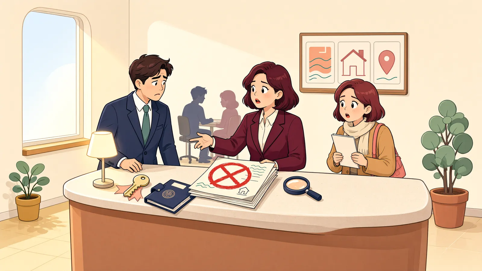 「명의가 흔들려도, 대항력 있는 임차권은 보호될까」 상황을 그린 삽화