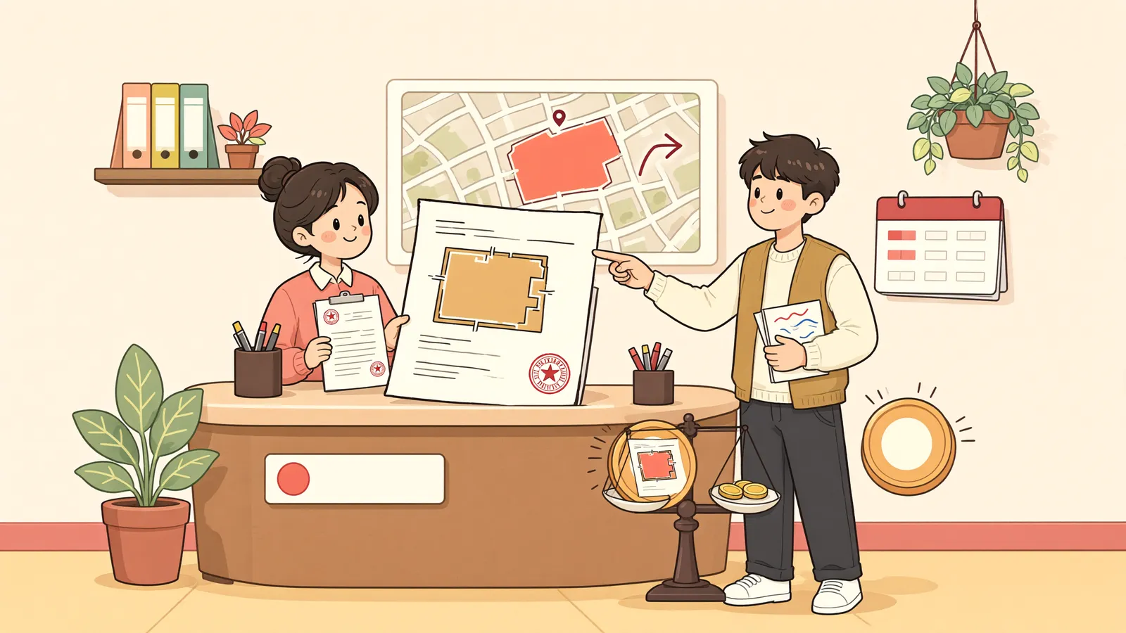 「이행강제금 부과 전 등기를 마쳤다면」 상황을 그린 삽화