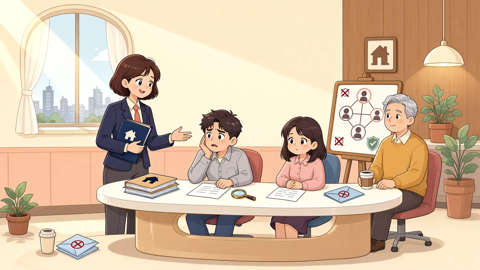 「다른 상속인의 세금에 붙은 하자, 내 징수처분도 취소될까」 상황을 그린 삽화