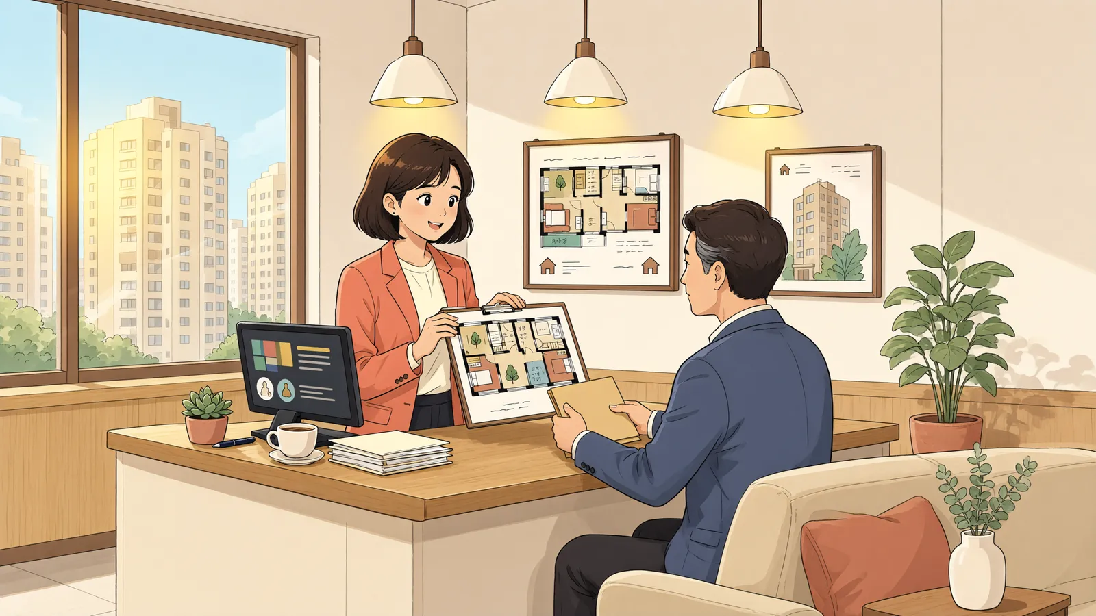 「상가 관리비, 공동주택이라는 이유만으로 부과할 수 있을까」 상황을 그린 삽화