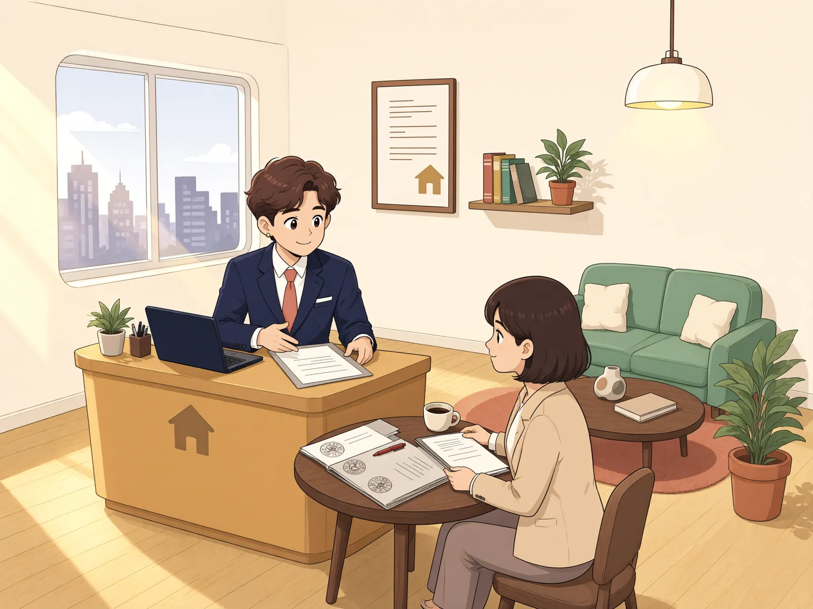 「건물만 경매로 샀는데, 땅을 쓸 권리도 따라올까요?」 상황을 그린 삽화