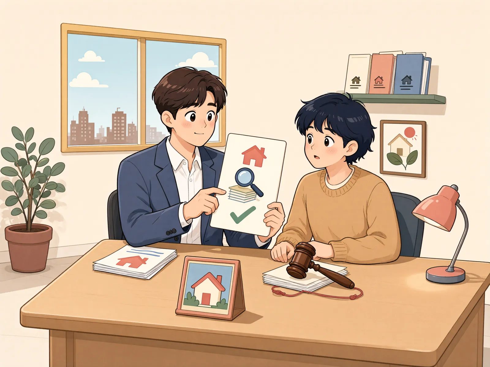 「가처분에 항소하면 집행도 멈출까?」 상황을 그린 삽화