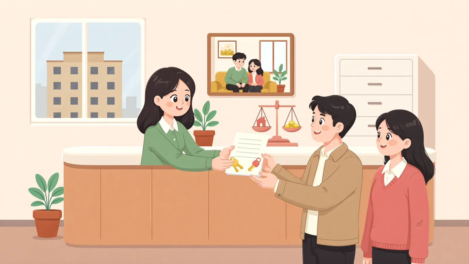 「가게 문은 닫았는데, 임대료는 계속 내야 할까?」 상황을 그린 삽화