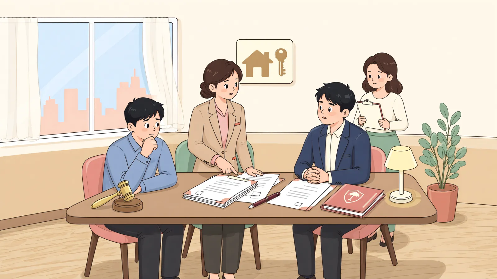 「보험 해약환급금도 강제집행할 수 있을까」 상황을 그린 삽화