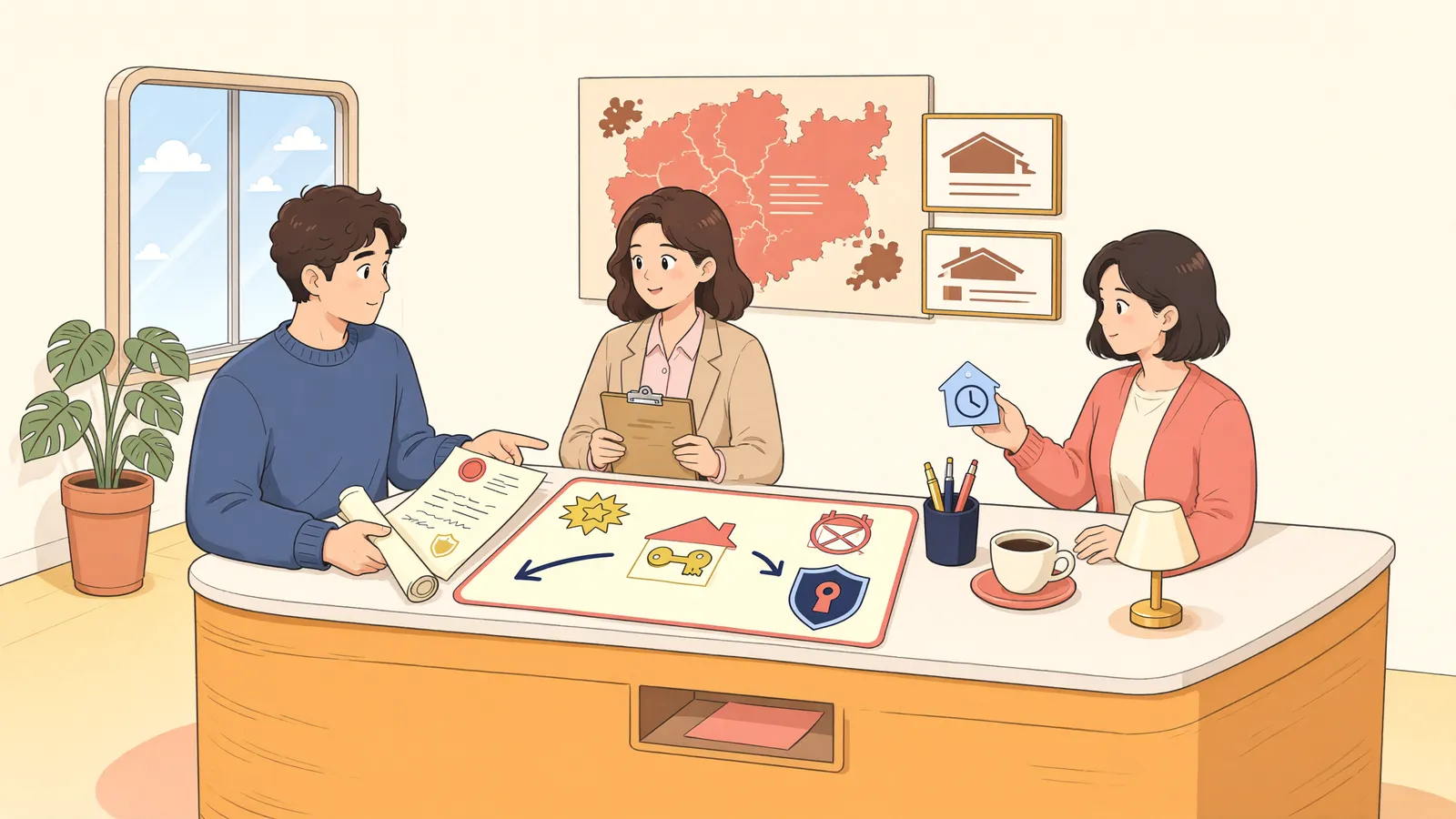 「전세권자의 채권자도 경매에서 배당요구를 할 수 있을까」 상황을 그린 삽화