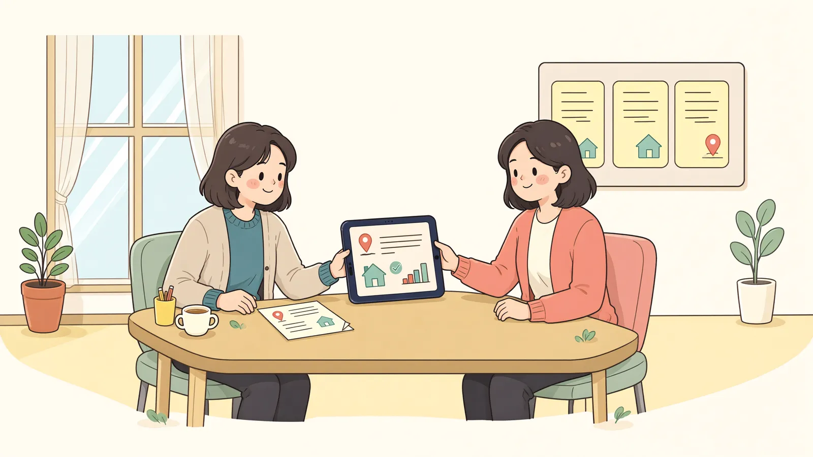 「경매를 준비하는 채권자, 상가 임대차정보를 확인할 수 있을까」 상황을 그린 삽화