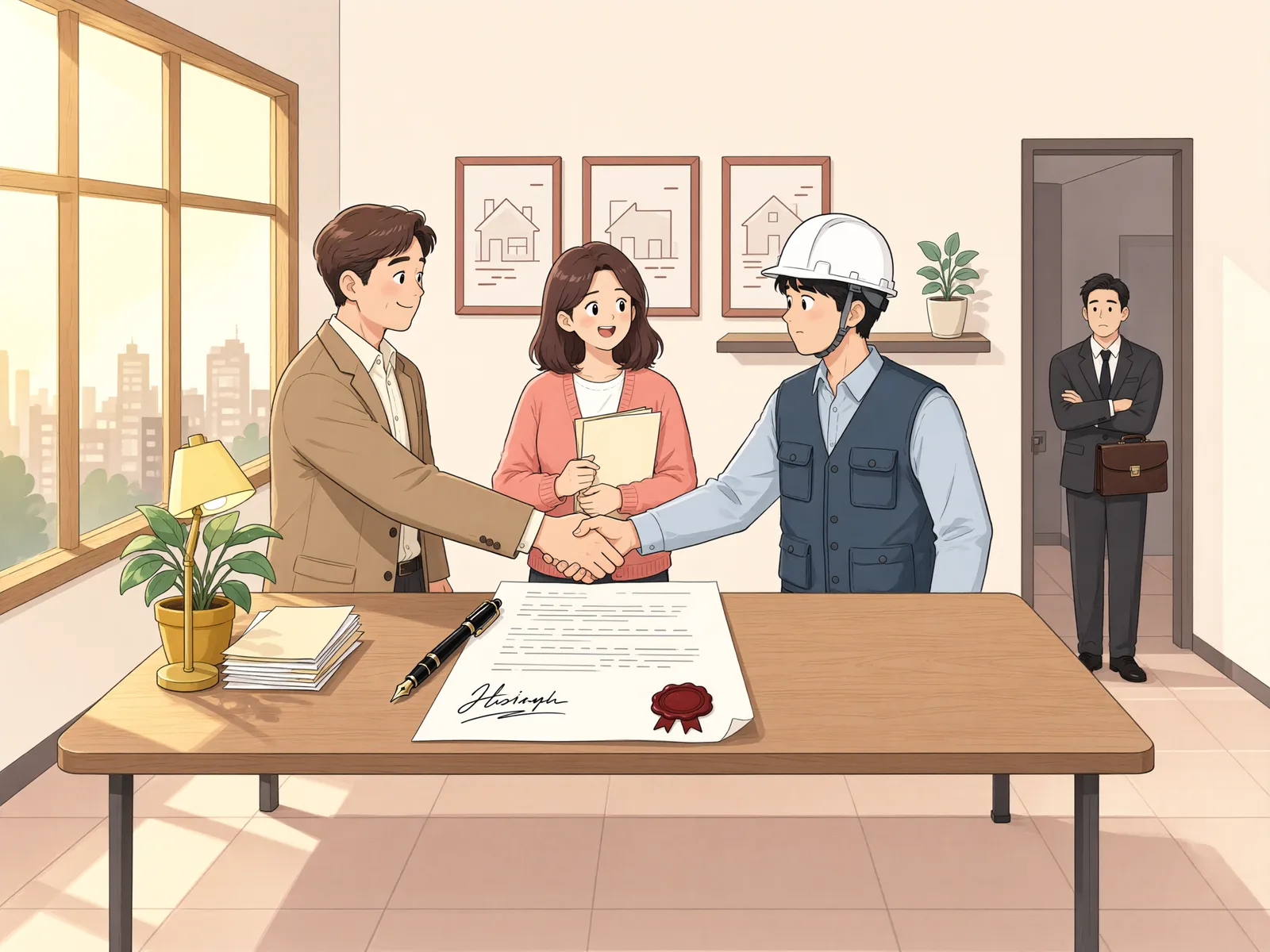 「전부명령이 있어도 임금 몫은 따로 볼 수 있을까」 상황을 그린 삽화