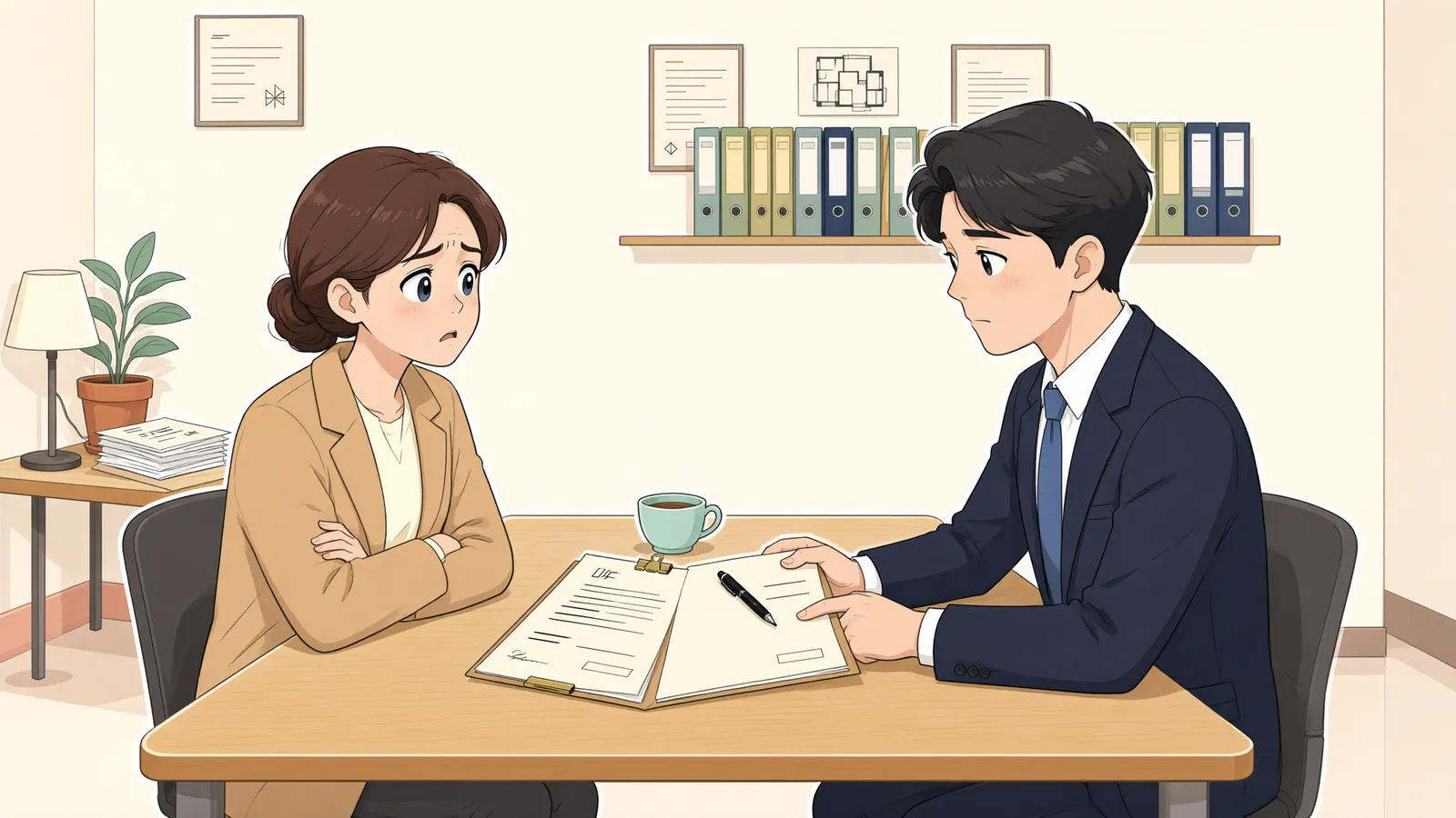 「텅 빈 상가와 월세 130만 원, 감액을 요구할 수 있을까」 상황을 그린 삽화