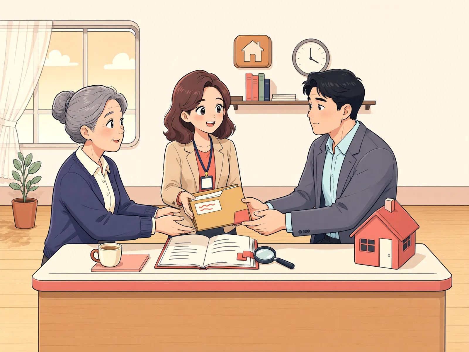 「전 임대인에게 밀린 월세, 새 임대인이 갱신을 거절할 수 있을까」 상황을 그린 삽화