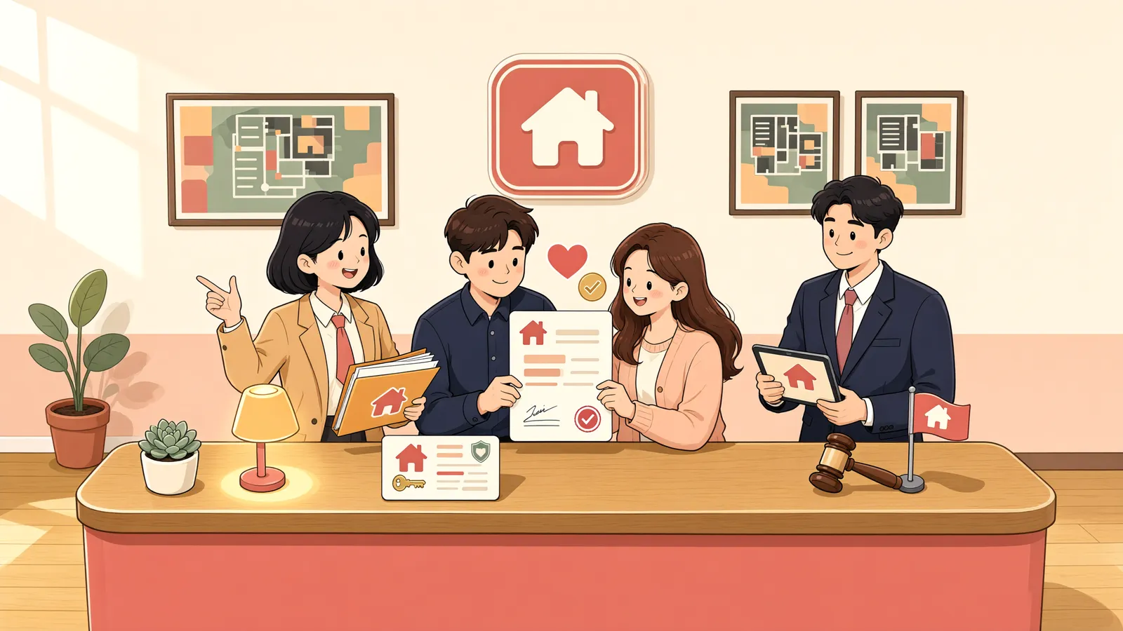 「경매로 선순위 근저당권이 사라지면 임차권은 어떻게 될까」 상황을 그린 삽화